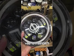 7 ιντσών λευκό κίτρινο μοτοσυκλέτα προβολείς LED αλουμίνιο 12V αδιάβροχο IP67 IP68