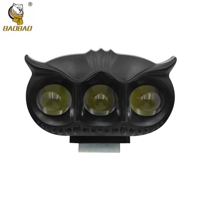 3 LED Στυλ κουκουβάγιας Μαύρο αλουμίνιο περίβλημα Μοτοσυκλέτα LED Φώτο προβολέα Φώτο φως