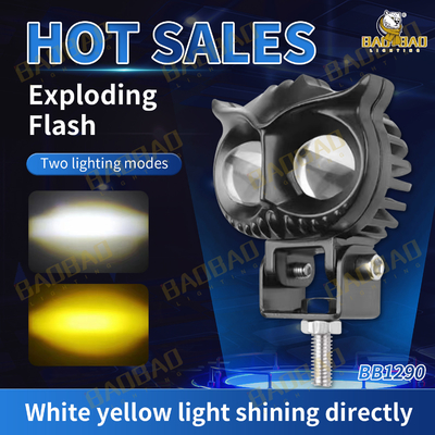 2 LED κουκουβάγια κίτρινο λευκό φλας χρώμα MINI προβολέα φως για μοτοσυκλέτα