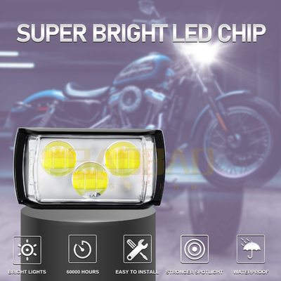80V 3 Beads Μεταλλικό Δύο χρώματα φλας Κόκκινο Μπλε Μοτοσυκλέτα LED φωτεινό προβολέα